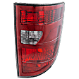 Passenger Side Tail Light, without Bulb, Halogen, Clear and Red Lens