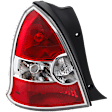Driver Side Tail Light, with Bulb, Halogen, Clear and Red Lens, Hatchback