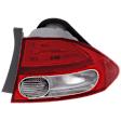 Passenger Side, Outer Tail Light, without Bulb, Halogen, Clear and Red Lens, Sedan