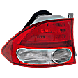 2009-2011 Honda Civic - Driver Side, Outer Tail Light, without Bulb, Halogen, Clear and Red Lens, Sedan