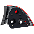2009-2011 Honda Civic - Driver Side, Outer Tail Light, without Bulb, Halogen, Clear and Red Lens, Sedan