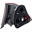 2009-2011 Honda Civic - Driver Side, Outer Tail Light, without Bulb, Halogen, Clear and Red Lens, Sedan