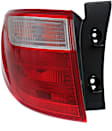 Driver Side, Outer Tail Light, with Bulb, Halogen, Clear and Red Lens