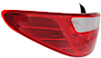 Driver Side, Outer Tail Light, with Bulb, Halogen, Clear and Red Lens