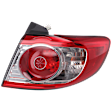 Passenger Side, Outer Tail Light, with Bulb, Halogen, Clear and Red Lens