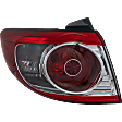 Driver Side, Outer Tail Light, with Bulb, Halogen, Clear and Red Lens