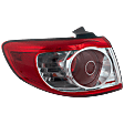 Driver Side, Outer Tail Light, with Bulb, Halogen, Clear and Red Lens