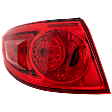 Driver Side, Outer Tail Light, with Bulb, Halogen, Red Lens