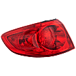 Driver Side, Outer Tail Light, with Bulb, Halogen, Red Lens