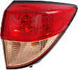 Passenger Side, Outer Tail Light, with Bulb, Halogen, Clear and Red Lens