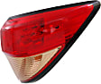 Passenger Side, Outer Tail Light, with Bulb, Halogen, Clear and Red Lens