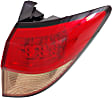 Passenger Side, Outer Tail Light, with Bulb, Halogen, Clear and Red Lens