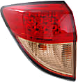 Driver Side, Outer Tail Light, with Bulb, Halogen, Clear and Red Lens
