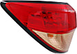 Driver Side, Outer Tail Light, with Bulb, Halogen, Clear and Red Lens