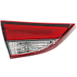 Driver Side, Inner Tail Light, with Bulb, LED, Clear and Red Lens