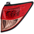 Passenger Side, Outer Tail Light, without Bulb, Halogen, Clear Lens, Sedan