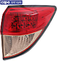 Passenger Side, Outer Tail Light, without Bulb, Halogen, Clear Lens, Sedan, CAPA CERTIFIED