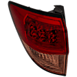 Driver Side, Outer Tail Light, without Bulb, Halogen, Clear Lens, Sedan, CAPA CERTIFIED