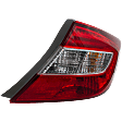 Passenger Side Tail Light, with Bulb, Halogen, Clear and Red Lens, Sedan, Except Hybrid