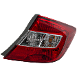 Passenger Side Tail Light, with Bulb, Halogen, Clear and Red Lens, Sedan, Except Hybrid