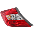 Driver Side Tail Light, with Bulb, Halogen, Clear and Red Lens, Sedan, Except Hybrid