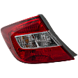Driver Side Tail Light, with Bulb, Halogen, Clear and Red Lens, Sedan, Except Hybrid, CAPA CERTIFIED
