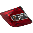 Driver Side Tail Light, with Bulb, Halogen, Clear and Red Lens, Sedan, Except Hybrid, CAPA CERTIFIED