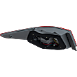 Passenger Side, Outer Halogen Tail Light, with Bulb, Clear and Red Lens, Except Hybrid Model