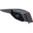 Passenger Side, Outer Halogen Tail Light, with Bulb, Clear and Red Lens, Except Hybrid Model