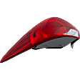 Passenger Side, Outer Halogen Tail Light, with Bulb, Clear and Red Lens, Except Hybrid Model
