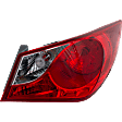 Passenger Side, Outer Halogen Tail Light, with Bulb, Clear and Red Lens, Except Hybrid Model, CAPA Certified