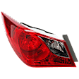 Driver Side, Outer Halogen Tail Light, with Bulb, Clear and Red Lens, Except Hybrid Model