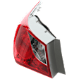 Driver Side, Outer Halogen Tail Light, with Bulb, Clear and Red Lens, Except Hybrid Model