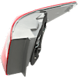 Driver Side, Outer Halogen Tail Light, with Bulb, Clear and Red Lens, Except Hybrid Model