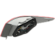 Driver Side, Outer Halogen Tail Light, with Bulb, Clear and Red Lens, Except Hybrid Model