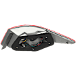 Driver Side, Outer Halogen Tail Light, with Bulb, Clear and Red Lens, Except Hybrid Model