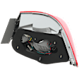 Driver Side, Outer Halogen Tail Light, with Bulb, Clear and Red Lens, Except Hybrid Model