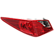 Driver Side, Outer Halogen Tail Light, with Bulb, Clear and Red Lens, Except Hybrid Model