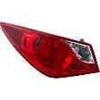 Driver Side, Outer Halogen Tail Light, with Bulb, Clear and Red Lens, Except Hybrid Model, CAPA Certified