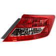 Passenger Side Tail Light, with Bulb, Halogen, Clear and Red Lens, Coupe