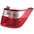Passenger Side, Outer Tail Light, with Bulb, Halogen, Clear and Red Lens