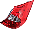 Passenger Side Tail Light, with Bulb, Halogen, Clear and Red Lens, Hatchback