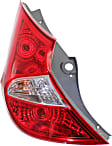 Driver Side Tail Light, with Bulb, Halogen, Clear and Red Lens, Hatchback