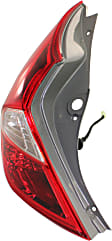 Driver Side Tail Light, with Bulb, Halogen, Clear and Red Lens, Hatchback
