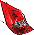 Driver Side Tail Light, with Bulb, Halogen, Clear and Red Lens, Hatchback