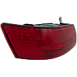 Driver Side, Outer Tail Light, with Bulb, Halogen, Red Lens, Production Date From December 17 2007