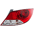 Passenger Side Tail Light, with Bulb, Halogen, Clear and Red Lens, Sedan