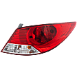 Passenger Side Tail Light, with Bulb, Halogen, Clear and Red Lens, Sedan
