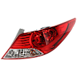 Passenger Side Tail Light, with Bulb, Halogen, Clear and Red Lens, Sedan, CAPA CERTIFIED