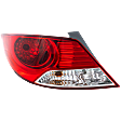 Driver Side Tail Light, with Bulb, Halogen, Clear and Red Lens, Sedan